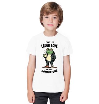 Obrázek 1 produktu Dětské tričko Žába s Kávou I Can't Live Laugh Love