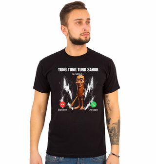 Obrázek 1 produktu Pánské tričko Tung Tung Tung Sahur volá Phone Call