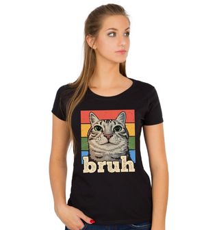 Obrázek 1 produktu Dámské tričko Mourovatá Kočka Cat Bruh