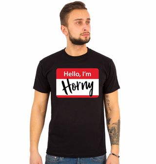 Obrázek 1 produktu Pánské tričko Ahoj, jsem nadržený Hello, I'm Horny 