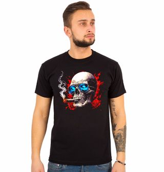Obrázek 1 produktu Pánské tričko Lebka Rebelství s Doutníkem