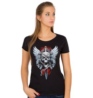 Obrázek 1 produktu Dámské tričko Lebky a Dýka s Křídly