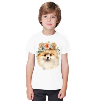 Obrázek 1 produktu Dětské tričko Květinový Pes Pomeranian