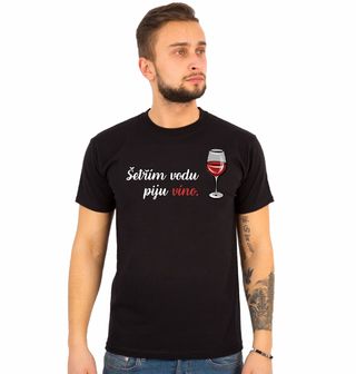 Obrázek 1 produktu Pánské tričko Šetřím vodu piju víno