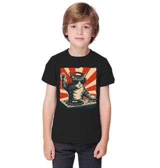Obrázek 1 produktu Dětské tričko DJ Kočka u Mixážního Pultu