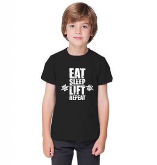 Obrázek 1 produktu Dětské tričko Eat Sleep Lift Repeat Jez, Spi, Zvedej, Zopakuj 