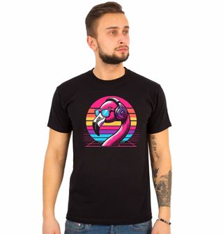Obrázek 1 produktu Pánské tričko Retro DJ Plameňák Vaporwave