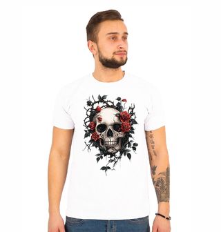 Obrázek 1 produktu Pánské tričko Lebka Prorostlá Růžemi