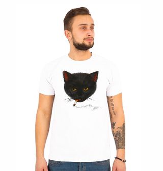 Obrázek 1 produktu Pánské tričko Kouřící Kočka Rebelka