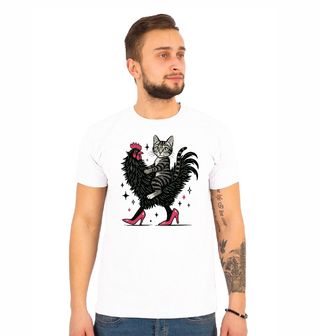 Obrázek 1 produktu Pánské tričko Kočka na Slepici – Módní Jízda