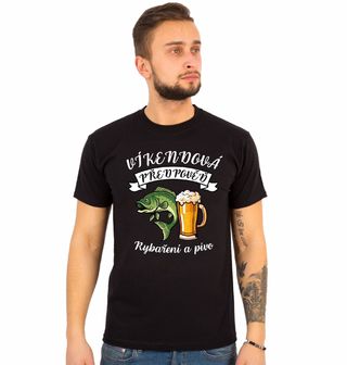 Obrázek 1 produktu Pánské tričko Víkendová předpověď: Rybaření a Pivo