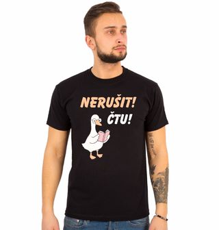 Obrázek 1 produktu Pánské tričko Husa Čtenářka Nerušit, čtu!
