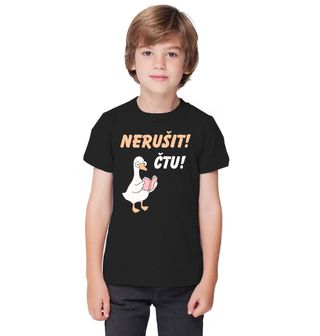 Obrázek 1 produktu Dětské tričko Husa Čtenářka Nerušit, čtu!