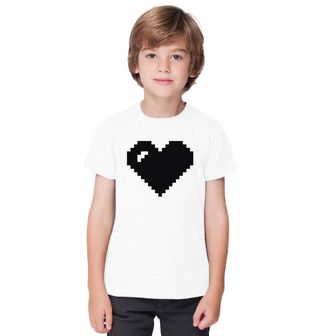 Obrázek 1 produktu Dětské tričko Pixelové Černobílé Srdce Heart
