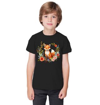 Obrázek 1 produktu Dětské tričko Liška v Květinách Cute Red Fox