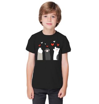 Obrázek 1 produktu Dětské tričko Tři Kočičí Tlapky Cat Paws Hearts