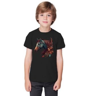 Obrázek 1 produktu Dětské tričko Podzimní Kůň s listy Boho Horse 