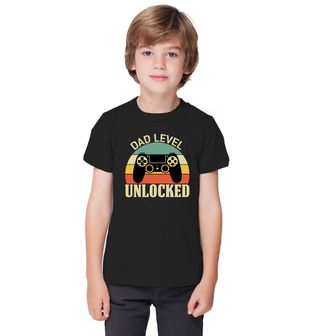 Obrázek 1 produktu Dětské tričko Level Táta Odemčen Retro Dad Level Unlocked