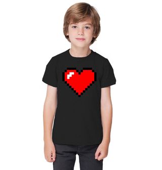 Obrázek 1 produktu Dětské tričko Pixelové Červené Srdce Heart
