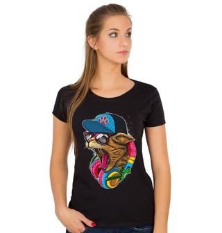 Obrázek 1 produktu Dámské tričko Cool DJ Kočka Streetwear