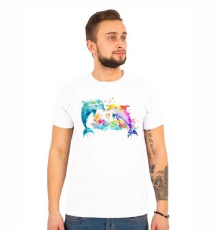 Obrázek 1 produktu Pánské tričko Zamilovaný Pár Delfínů