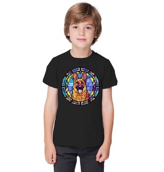 Obrázek 1 produktu Dětské tričko Psí Vitráž Německý ovčák Stained Glass