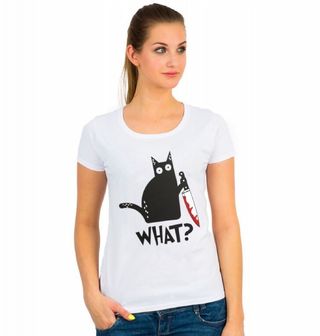 Obrázek 1 produktu Dámské tričko Vražedná Kočka What! (Velikost: L)