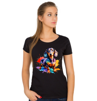 Obrázek 1 produktu Dámské tričko Jezevčík v Explozi Barev