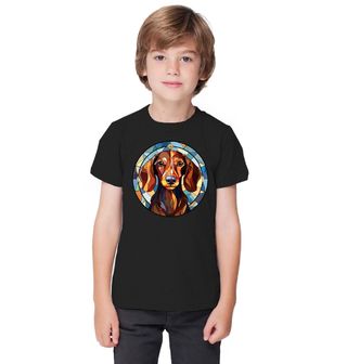 Obrázek 1 produktu Dětské tričko Jezevčík ve Vitráži Stained Glass