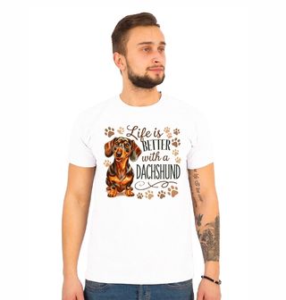 Obrázek 1 produktu Pánské tričko Život je lepší s jezevčíkem