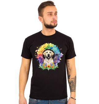 Obrázek 1 produktu Pánské tričko Květinová mandala a Labradorský retrívr