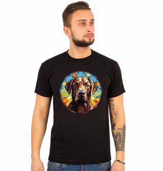 Obrázek 1 produktu Pánské tričko Hnědý Labrador ve Vitráži Stained Glass