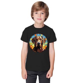 Obrázek 1 produktu Dětské tričko Hnědý Labrador ve Vitráži Stained Glass