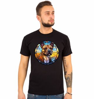 Obrázek 1 produktu Pánské tričko Stafordšírský bulteriér ve Vitráži Stained Glass