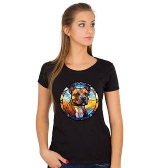 Obrázek 1 produktu Dámské tričko Stafordšírský bulteriér ve Vitráži Stained Glass