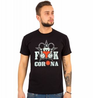Obrázek 1 produktu Pánské tričko Fuck Corona Mickey Red Bandana