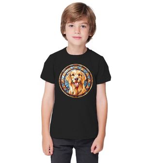 Obrázek 1 produktu Dětské tričko Zlatý retrívr ve Vitráži Stained Glass