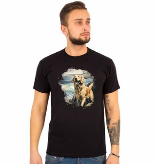 Obrázek 1 produktu Pánské tričko Zlatý retrívr u Pobřeží