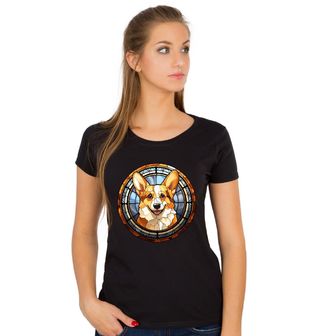 Obrázek 1 produktu Dámské tričko Corgi ve Vitráži Stained Glass