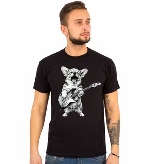 Obrázek 1 produktu Pánské tričko Rockový Corgi s Kytarou