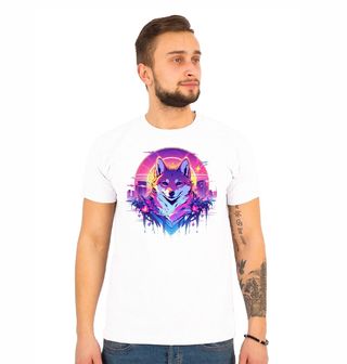 Obrázek 1 produktu Pánské tričko Neonová Shiba-Inu ve Světlech Velkoměsta
