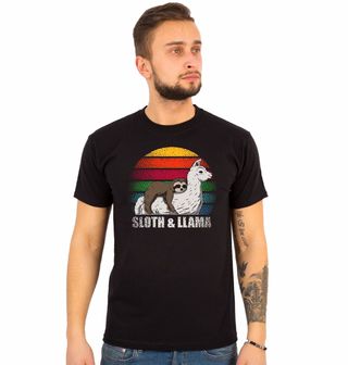 Obrázek 1 produktu Pánské tričko Spící Lenochod na Lamě Sloth & Llama