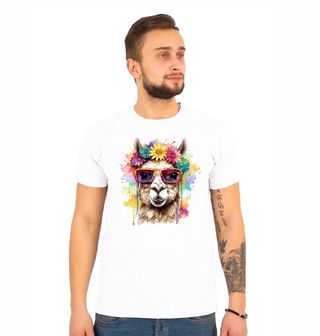 Obrázek 1 produktu Pánské tričko Květinová Lama alpaka