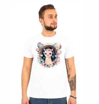 Obrázek 1 produktu Pánské tričko Pohádková Lama mezi Květinami