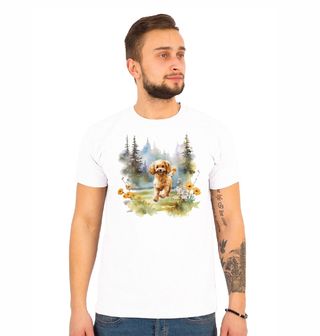 Obrázek 1 produktu Pánské tričko Hravý Pudl na Procházce
