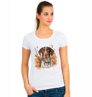 Obrázek 1 produktu Dámské tričko Německý ohař krátkosrstý Podzimní stopař