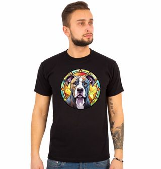 Obrázek 1 produktu Pánské tričko Americký stafordšírský teriér ve Vitráži Stained Glass