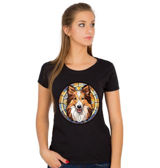 Obrázek 1 produktu Dámské tričko Šeltie ve Vitráži Stained Glass