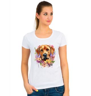 Obrázek 1 produktu Dámské tričko Rhodéský ridgeback mezi Květinami