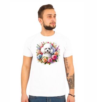 Obrázek 1 produktu Pánské tričko Maltézský psík v Květinách